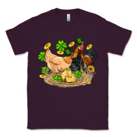 Plum st patricks day farm chicken rooster chick  shamrock gold Classic Tee - Artiststas