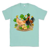 Seafoam st patricks day farm chicken rooster chick  shamrock gold Classic Tee - Artiststas