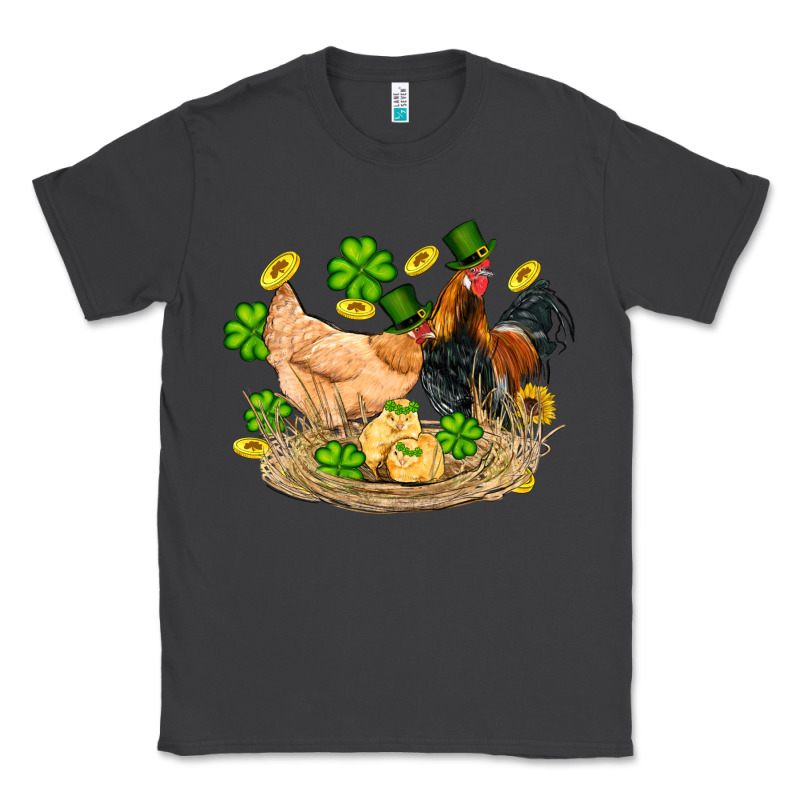 St Patricks Day Farm Chicken Rooster Chick  Shamrock Gold Classic Tee by Artiststas | Teevron