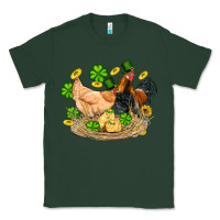 Sports Green st patricks day farm chicken rooster chick  shamrock gold Classic Tee - Artiststas