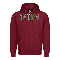 Burgundy faith cross Zipper Hoodie - JahusDesignShop