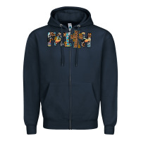 Navy faith cross Zipper Hoodie - JahusDesignShop