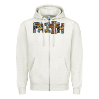 Oatmeal Heather faith cross Zipper Hoodie - JahusDesignShop