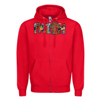 Red faith cross Zipper Hoodie - JahusDesignShop