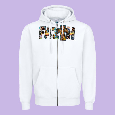 Faith Cross Zipper Hoodie Designed By Jahusdesignshop