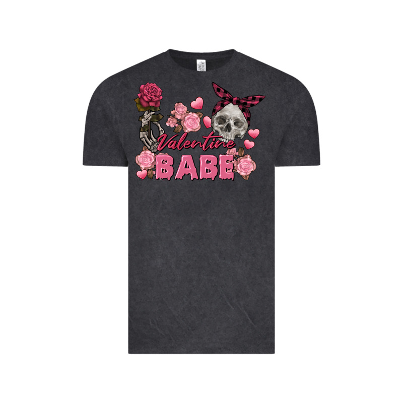 Valentine Babe Valentine's Day Skull Vintage Tee by FaDigitalArtStudio | Teevron