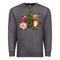Charcoal Heather merry christmas gnomes, reindeer Premium Sweatshirt - RanaPortraitStore