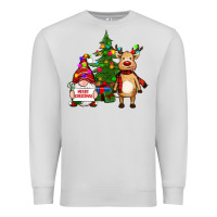 Dove Grey merry christmas gnomes, reindeer Premium Sweatshirt - RanaPortraitStore