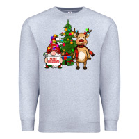 Heather Grey merry christmas gnomes, reindeer Premium Sweatshirt - RanaPortraitStore