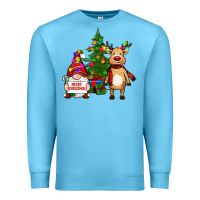 Ocean Blue merry christmas gnomes, reindeer Premium Sweatshirt - RanaPortraitStore
