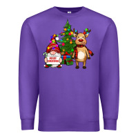 Purple merry christmas gnomes, reindeer Premium Sweatshirt - RanaPortraitStore