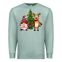 Seafoam merry christmas gnomes, reindeer Premium Sweatshirt - RanaPortraitStore