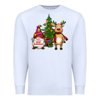 White merry christmas gnomes, reindeer Premium Sweatshirt - RanaPortraitStore