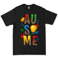 Black ausome autism Premium Tee - OliviaCreatesArt