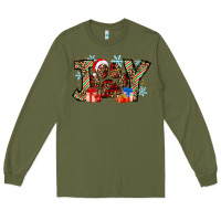 Army Green festive joy Long Sleeve Tee - CowhideDigitalArt