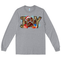 Heather Grey festive joy Long Sleeve Tee - CowhideDigitalArt