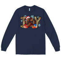 Navy festive joy Long Sleeve Tee - CowhideDigitalArt