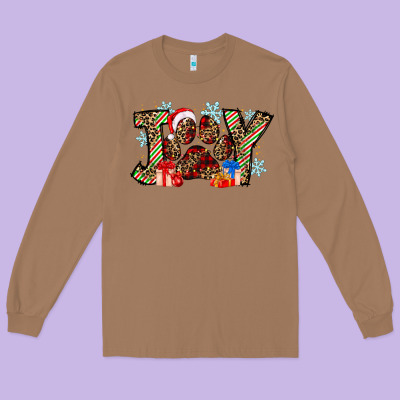 Festive Joy Long Sleeve Tee Designed By Cowhidedigitalart