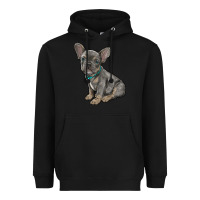 Black french bulldog Heavyweight Hoodie - RanaPortraitStore