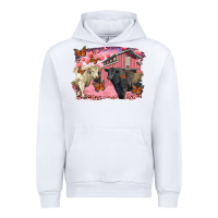 White Valentine's day barn and black angus with charolais Urban Hoodie - RanaPortraitStore