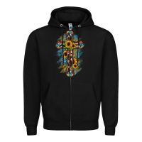 Black cross Zipper Hoodie - JahusDesignShop