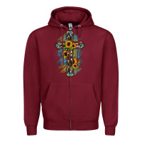Burgundy cross Zipper Hoodie - JahusDesignShop