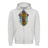 Dove Grey cross Zipper Hoodie - JahusDesignShop
