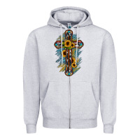Heather Grey cross Zipper Hoodie - JahusDesignShop
