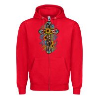 Red cross Zipper Hoodie - JahusDesignShop