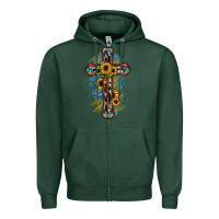 Sports Green cross Zipper Hoodie - JahusDesignShop