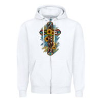 White cross Zipper Hoodie - JahusDesignShop