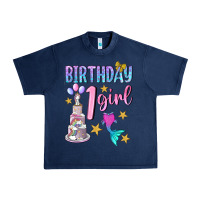 Navy birthday girl 1 Urban Heavy Tee - BundleAndBundleShop