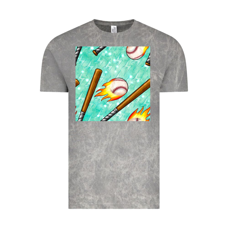 Baseball Bat With Thunders Seamless Pattern Vintage Tee by BundleAndBundleShop | Teevron