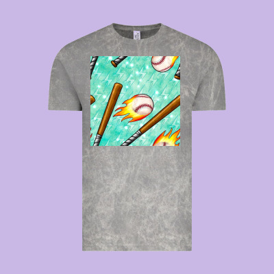 Baseball Bat With Thunders Seamless Pattern Vintage Tee Designed By Bundleandbundleshop