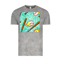Cloud Rock baseball bat with thunders seamless pattern Vintage Tee - BundleAndBundleShop