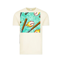 Vintage Arctic baseball bat with thunders seamless pattern Vintage Tee - BundleAndBundleShop