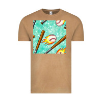 Vintage Camel baseball bat with thunders seamless pattern Vintage Tee - BundleAndBundleShop