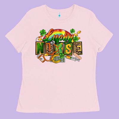 Lucky Nurse  St. Patricks Day Ladies Tee Designed By Fadigitalartstudio