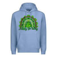 Colony Blue st. patrick's day happy go lucky Premium Hoodie - RanaPortraitStore