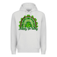 Dove Grey st. patrick's day happy go lucky Premium Hoodie - RanaPortraitStore