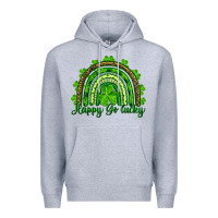Heather Grey st. patrick's day happy go lucky Premium Hoodie - RanaPortraitStore