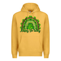 Mustard st. patrick's day happy go lucky Premium Hoodie - RanaPortraitStore