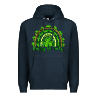 Navy st. patrick's day happy go lucky Premium Hoodie - RanaPortraitStore