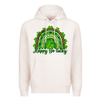 Pale Pink st. patrick's day happy go lucky Premium Hoodie - RanaPortraitStore
