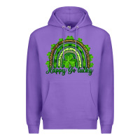Purple st. patrick's day happy go lucky Premium Hoodie - RanaPortraitStore