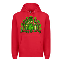 Red st. patrick's day happy go lucky Premium Hoodie - RanaPortraitStore