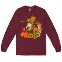 Burgundy fall goat Long Sleeve Tee - LillyAllenDesigns