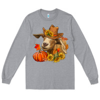 Heather Grey fall goat Long Sleeve Tee - LillyAllenDesigns