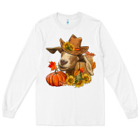 White fall goat Long Sleeve Tee - LillyAllenDesigns