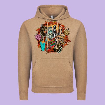 Fall Vibes Vintage Hoodie Designed By Cowhidedigitalart